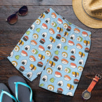 Kawaii Japanese Sushi Pattern Print Men's Shorts