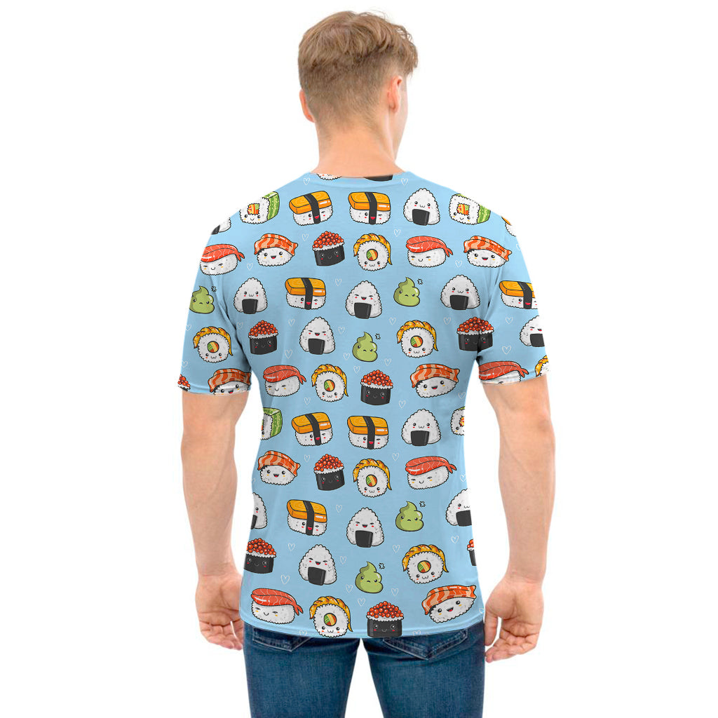 Kawaii Japanese Sushi Pattern Print Men's T-Shirt