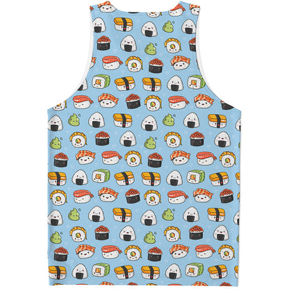 Kawaii Japanese Sushi Pattern Print Men's Tank Top