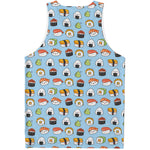 Kawaii Japanese Sushi Pattern Print Men's Tank Top