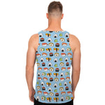 Kawaii Japanese Sushi Pattern Print Men's Tank Top
