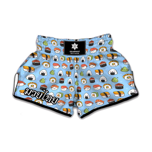 Kawaii Japanese Sushi Pattern Print Muay Thai Boxing Shorts