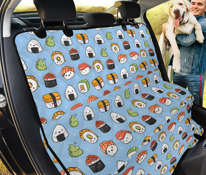 Kawaii Japanese Sushi Pattern Print Pet Car Back Seat Cover