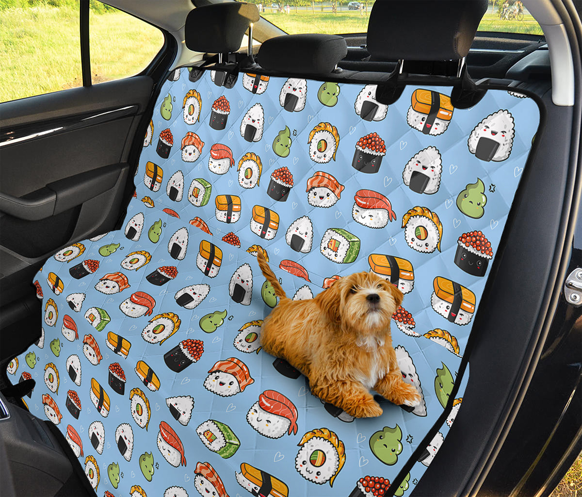Kawaii Japanese Sushi Pattern Print Pet Car Back Seat Cover