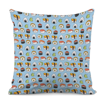 Kawaii Japanese Sushi Pattern Print Pillow Cover