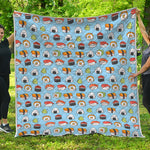 Kawaii Japanese Sushi Pattern Print Quilt