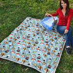Kawaii Japanese Sushi Pattern Print Quilt