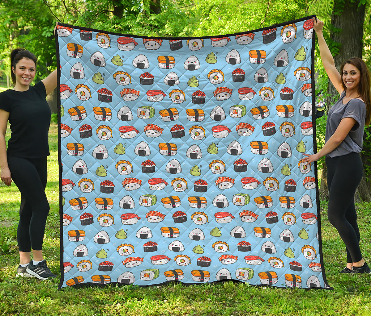 Kawaii Japanese Sushi Pattern Print Quilt