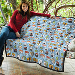 Kawaii Japanese Sushi Pattern Print Quilt