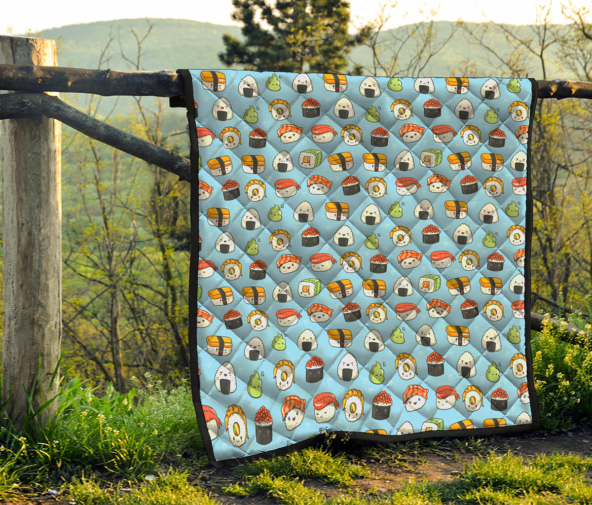 Kawaii Japanese Sushi Pattern Print Quilt