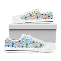 Kawaii Japanese Sushi Pattern Print White Low Top Sneakers