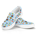 Kawaii Japanese Sushi Pattern Print White Slip On Sneakers