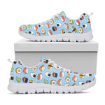 Kawaii Japanese Sushi Pattern Print White Sneakers