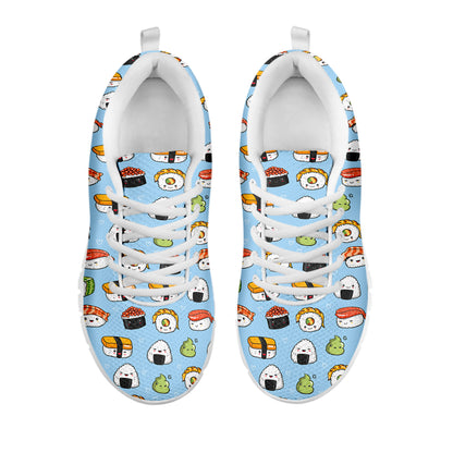 Kawaii Japanese Sushi Pattern Print White Sneakers