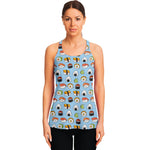 Kawaii Japanese Sushi Pattern Print Women's Racerback Tank Top