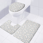 Kawaii Sheep Pattern Print 3 Piece Bath Mat Set