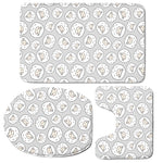 Kawaii Sheep Pattern Print 3 Piece Bath Mat Set