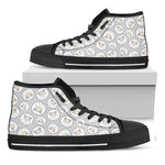 Kawaii Sheep Pattern Print Black High Top Shoes