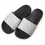 Kawaii Sheep Pattern Print Black Slide Sandals