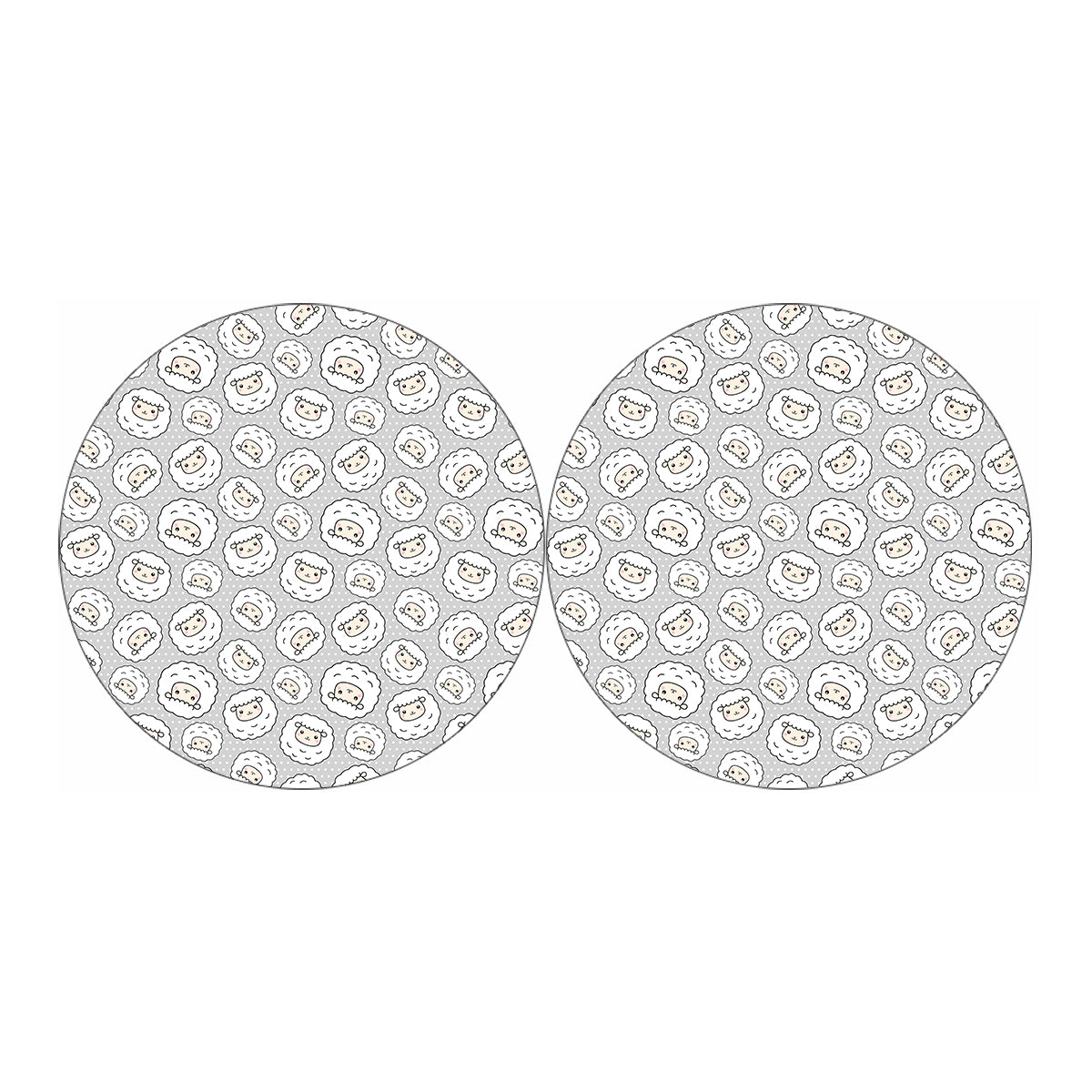 Kawaii Sheep Pattern Print Car Coasters