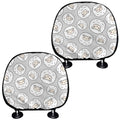 Kawaii Sheep Pattern Print Car Headrest Covers