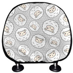 Kawaii Sheep Pattern Print Car Headrest Covers