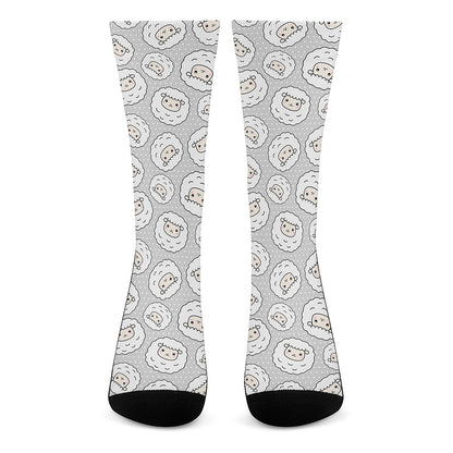 Kawaii Sheep Pattern Print Crew Socks