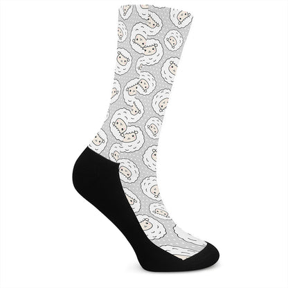 Kawaii Sheep Pattern Print Crew Socks