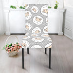 Kawaii Sheep Pattern Print Dining Chair Slipcover