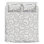 Kawaii Sheep Pattern Print Duvet Cover Bedding Set