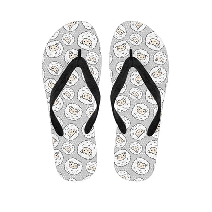 Kawaii Sheep Pattern Print Flip Flops