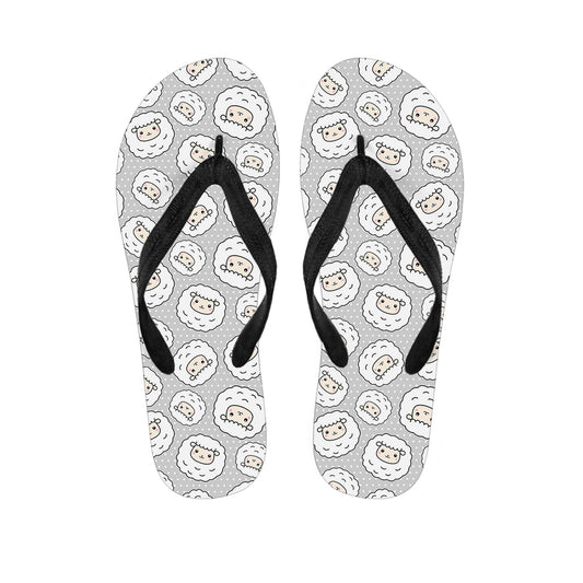 Kawaii Sheep Pattern Print Flip Flops