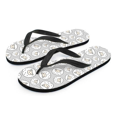 Kawaii Sheep Pattern Print Flip Flops