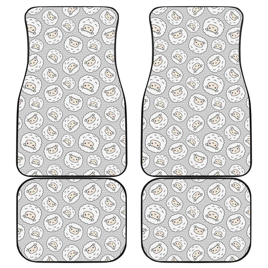 Kawaii Sheep Pattern Print Front and Back Car Floor Mats