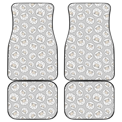 Kawaii Sheep Pattern Print Front and Back Car Floor Mats