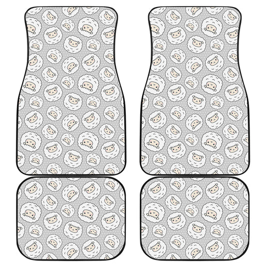 Kawaii Sheep Pattern Print Front and Back Car Floor Mats