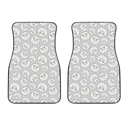 Kawaii Sheep Pattern Print Front Car Floor Mats