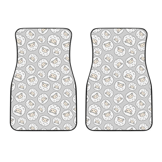 Kawaii Sheep Pattern Print Front Car Floor Mats