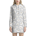 Kawaii Sheep Pattern Print Pullover Hoodie Dress