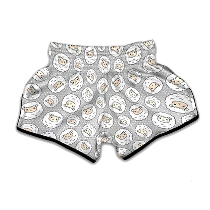 Kawaii Sheep Pattern Print Muay Thai Boxing Shorts
