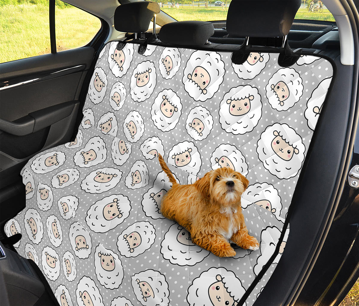 Kawaii Sheep Pattern Print Pet Car Back Seat Cover