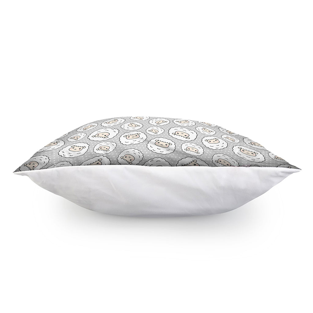 Kawaii Sheep Pattern Print Pillow Cover
