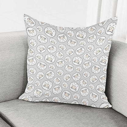Kawaii Sheep Pattern Print Pillow Cover