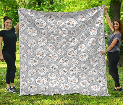 Kawaii Sheep Pattern Print Quilt