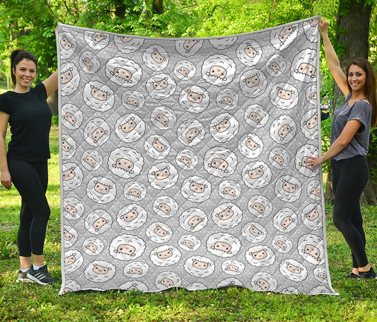 Kawaii Sheep Pattern Print Quilt
