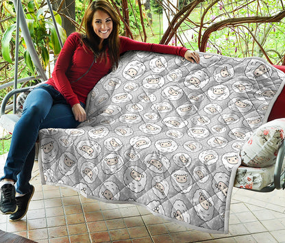 Kawaii Sheep Pattern Print Quilt