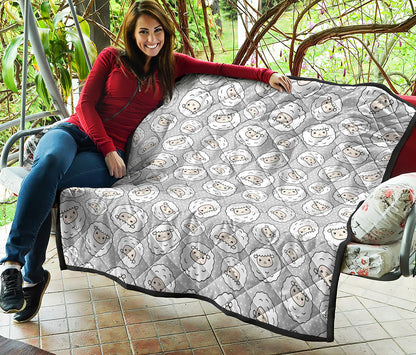 Kawaii Sheep Pattern Print Quilt