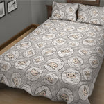 Kawaii Sheep Pattern Print Quilt Bed Set