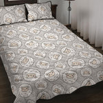 Kawaii Sheep Pattern Print Quilt Bed Set