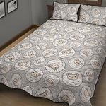 Kawaii Sheep Pattern Print Quilt Bed Set